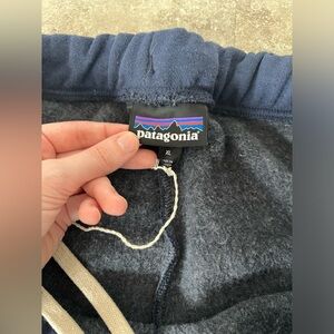 Patagonia Logo Ridge Stripe Drawstring Sweat Pants Mens Size XL